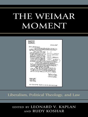cover image of The Weimar Moment
